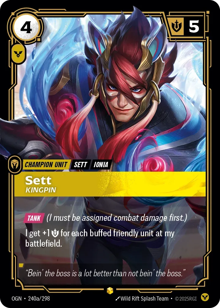 Sett, Kingpin — Riftbound Showcase card OGN 240a