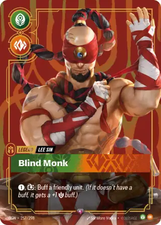 Lee Sin, Blind Monk — Riftbound promo card OGN 257
