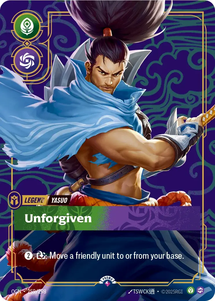 Yasuo, Unforgiven — Riftbound card OGN 259