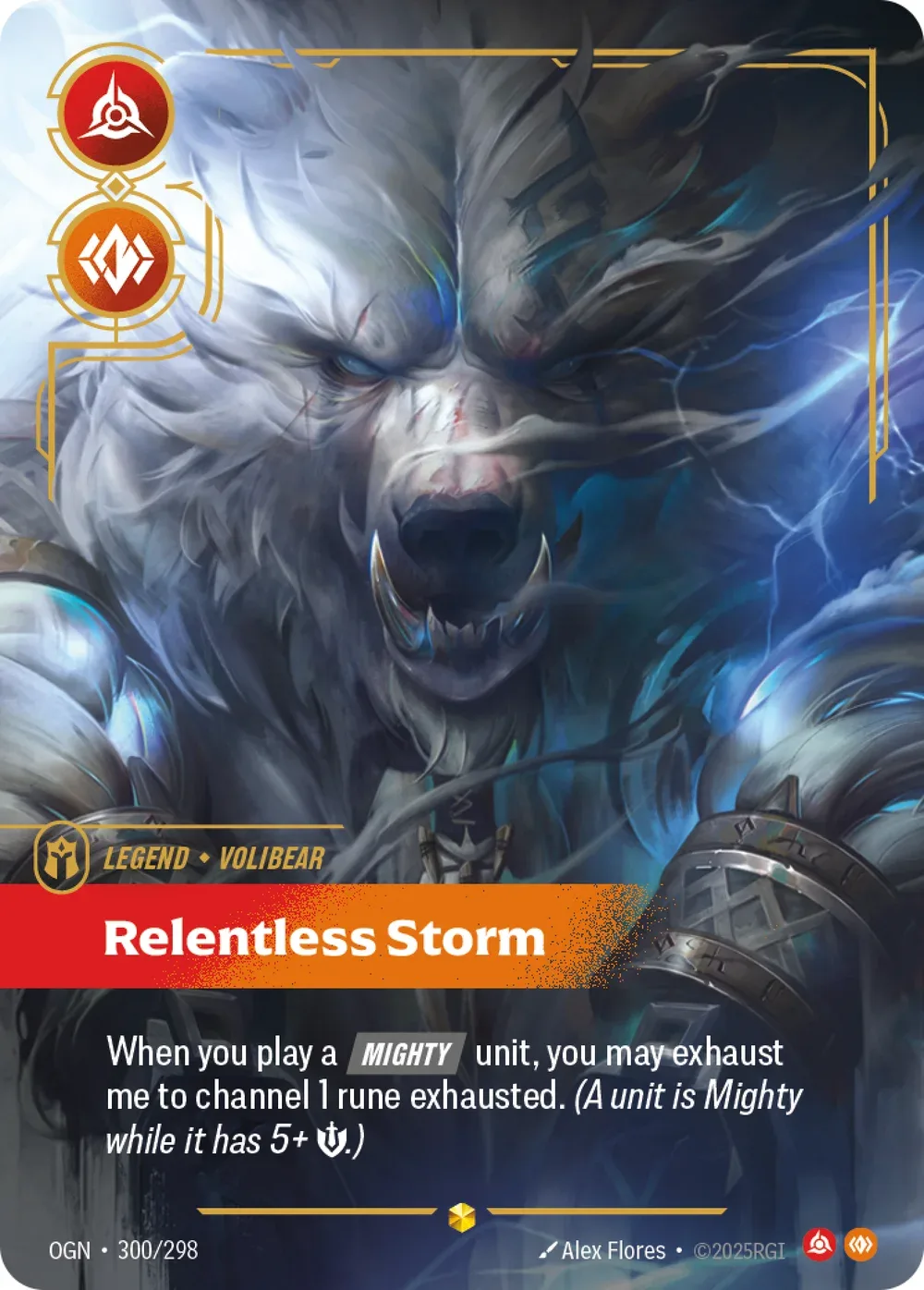 Volibear, Relentless Storm — Riftbound overnumbered card OGN 300