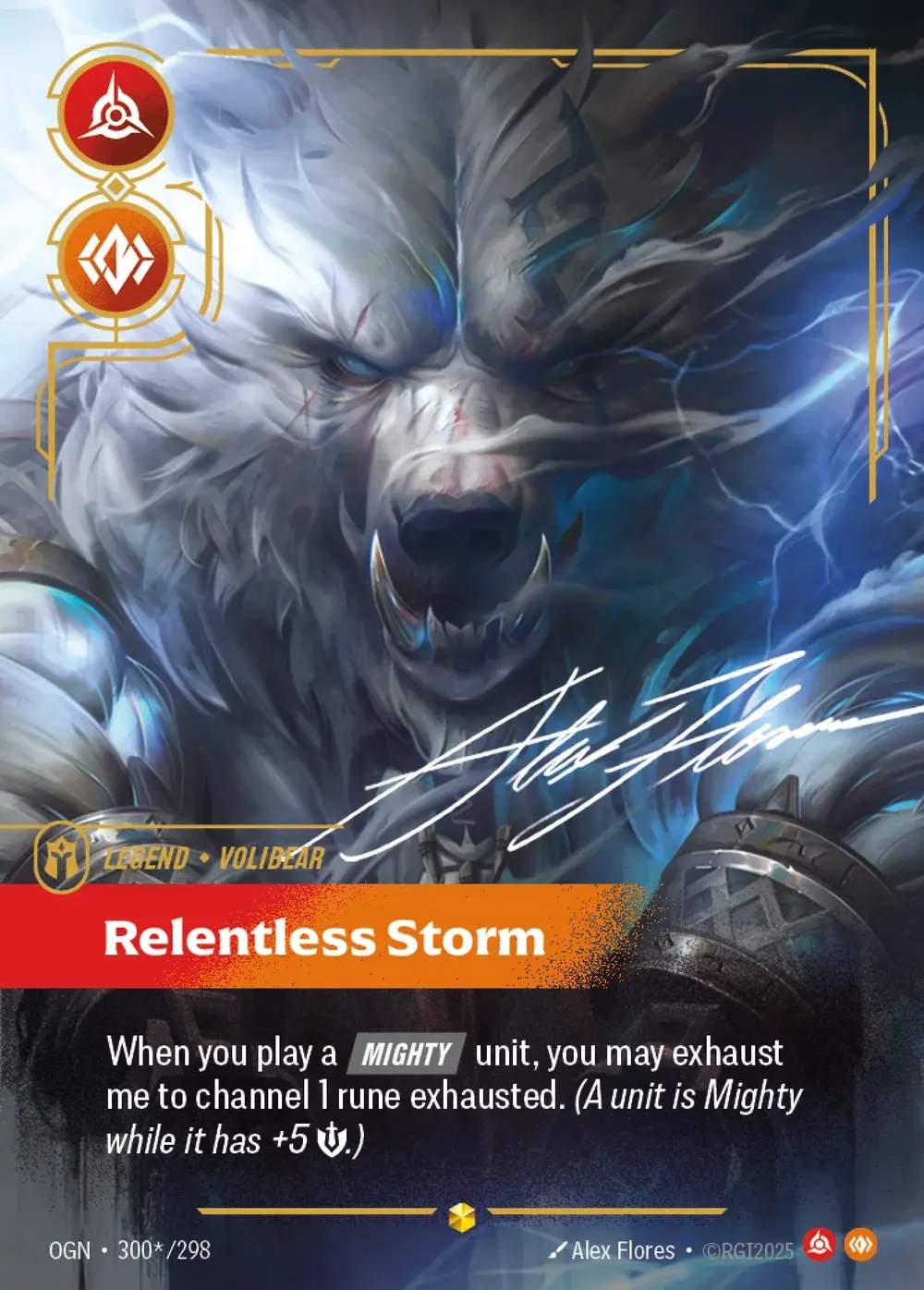 Volibear, Relentless Storm — Riftbound signature card OGN 300
