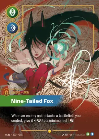 Ahri, Nine-Tailed Fox — Riftbound signature card OGN 303