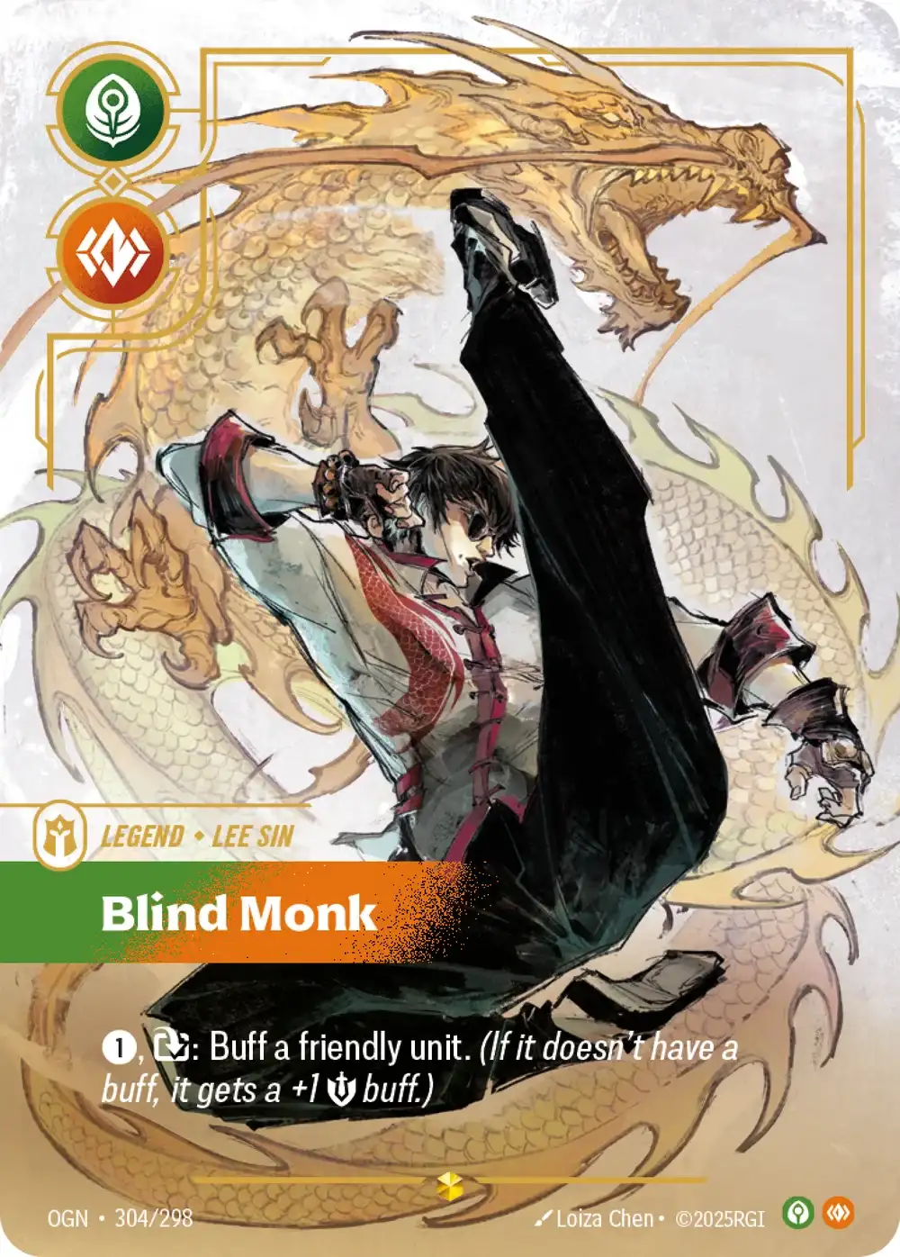 Lee Sin, Blind Monk — Riftbound overnumbered card OGN 304