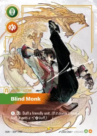 Lee Sin, Blind Monk — Riftbound signature card OGN 304
