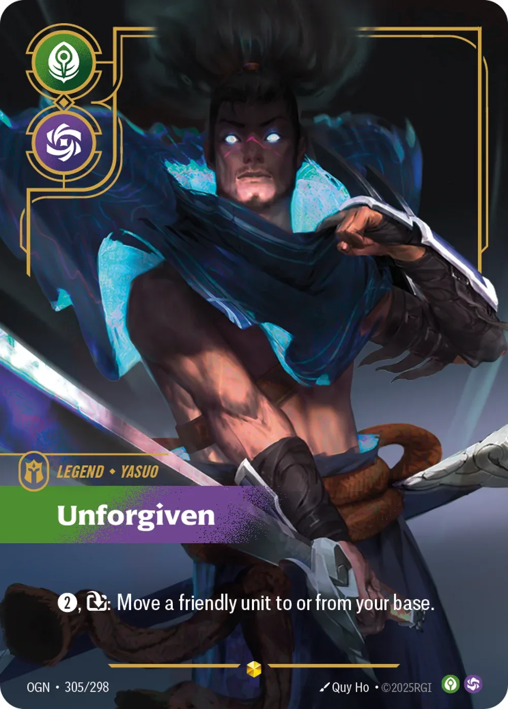 Yasuo, Unforgiven — Riftbound overnumbered card OGN 305