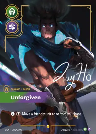 Yasuo, Unforgiven — Riftbound signature card OGN 305
