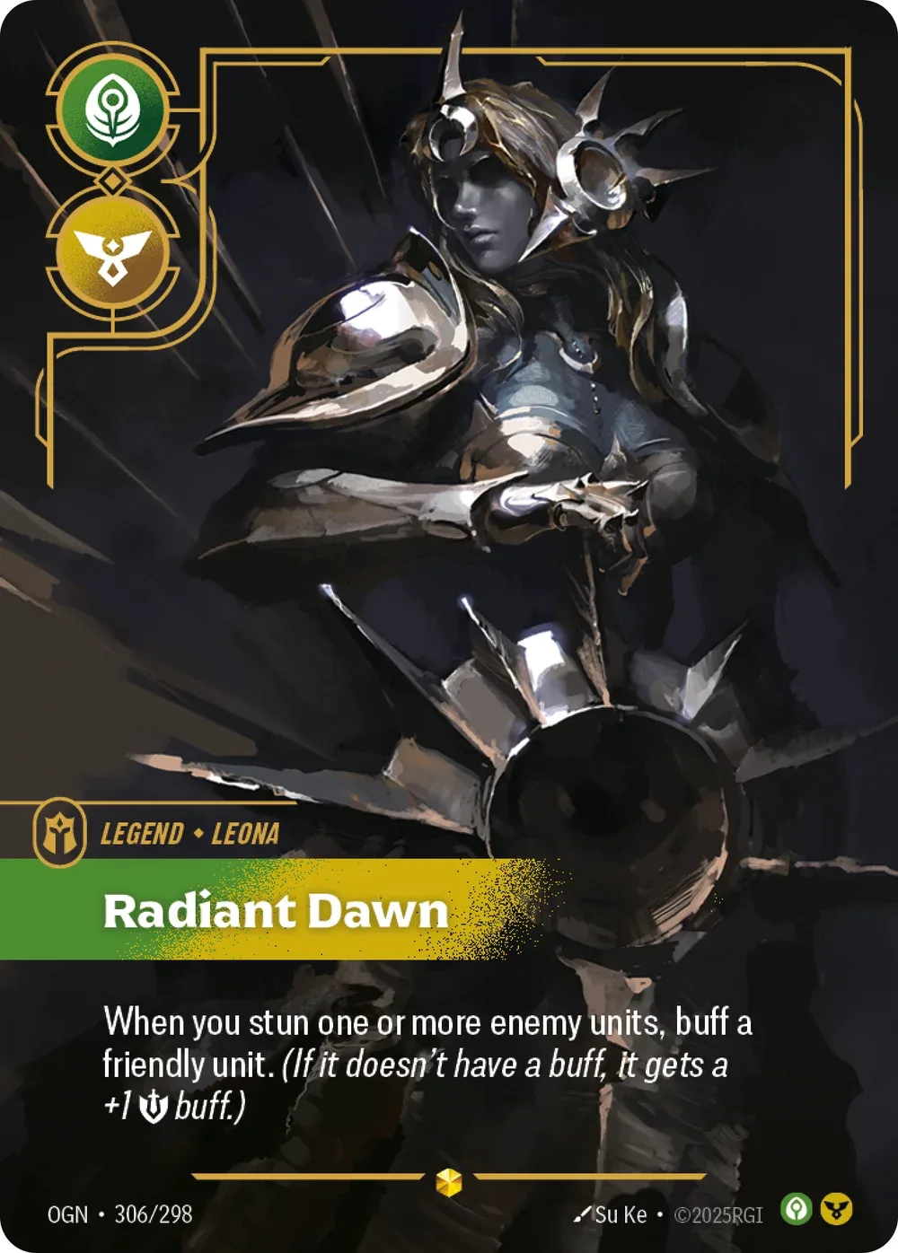 Leona, Radiant Dawn — Riftbound overnumbered card OGN 306