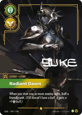 Leona, Radiant Dawn — Riftbound signature card OGN 306