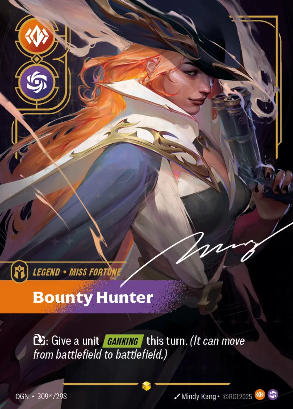 Miss Fortune, Bounty Hunter — Riftbound signature card OGN 309