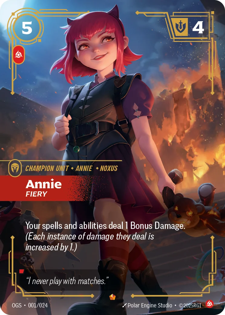 Annie, Fiery — Riftbound Epic card OGS 001
