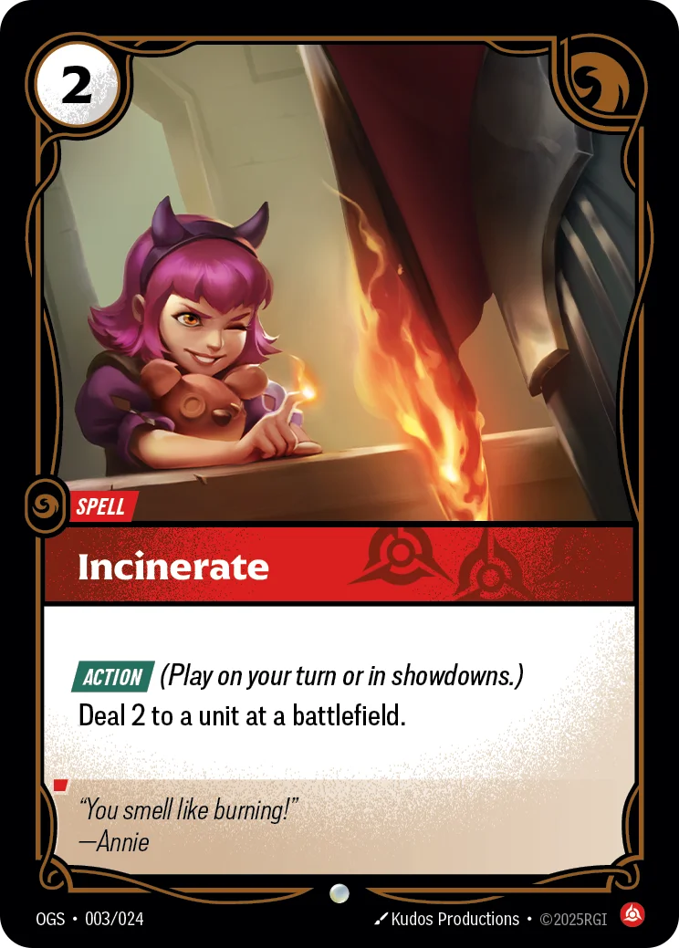 Incinerate — Riftbound card OGS 003