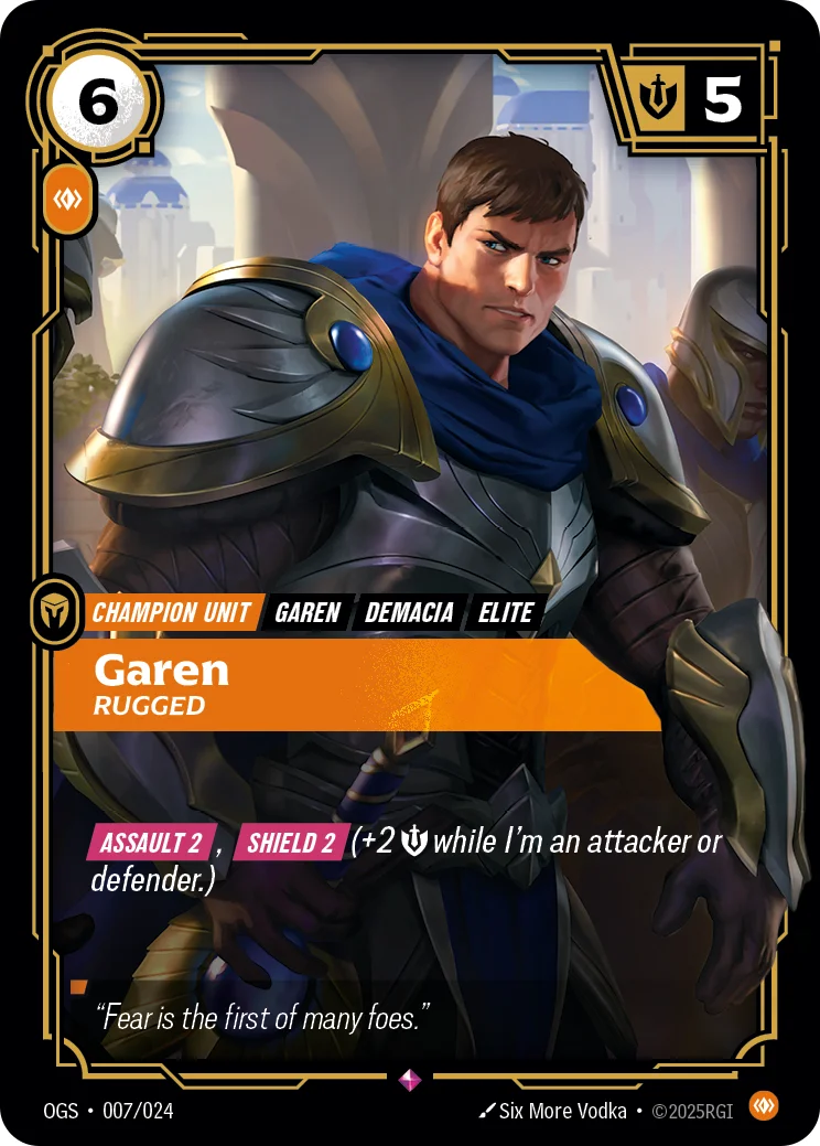 Garen, Rugged — Riftbound card OGS 007