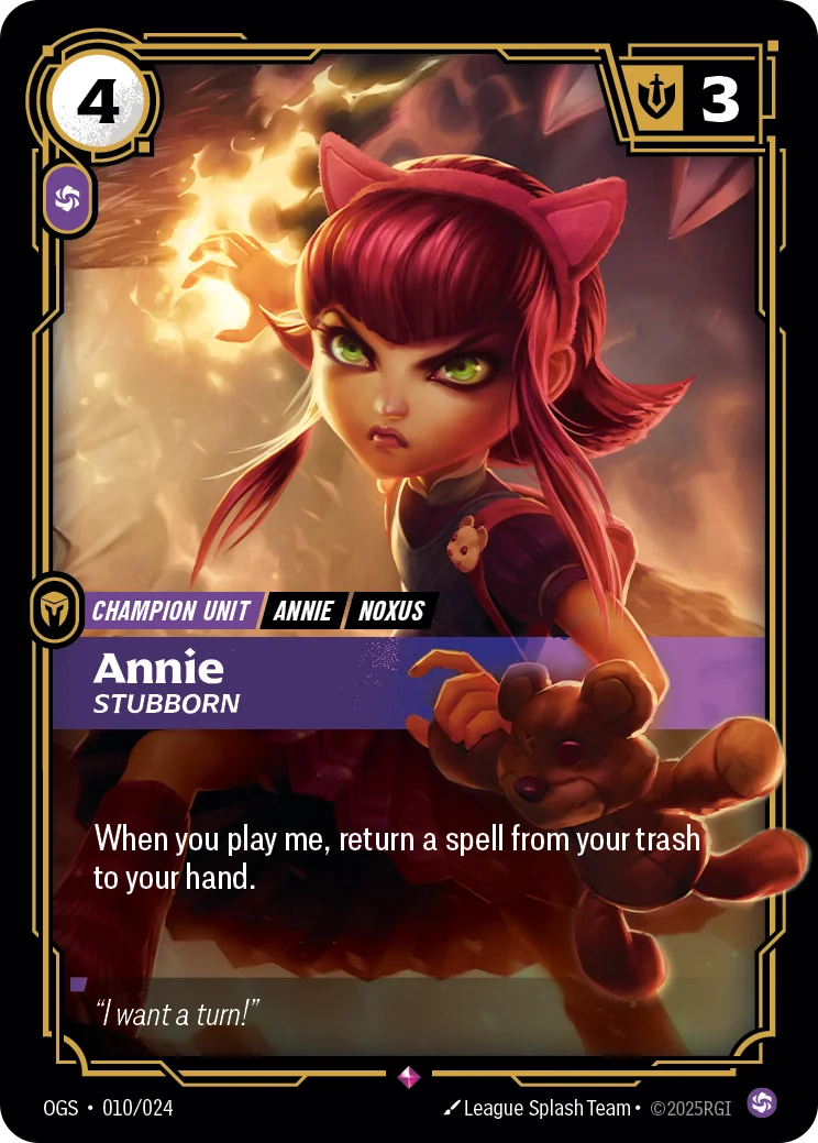 Annie, Stubborn — Riftbound card OGS 010