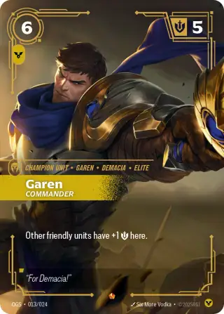 Garen, Commander — Riftbound promo card OGS 013