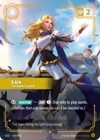 Lux, Crownguard — Riftbound promo card OGS 014