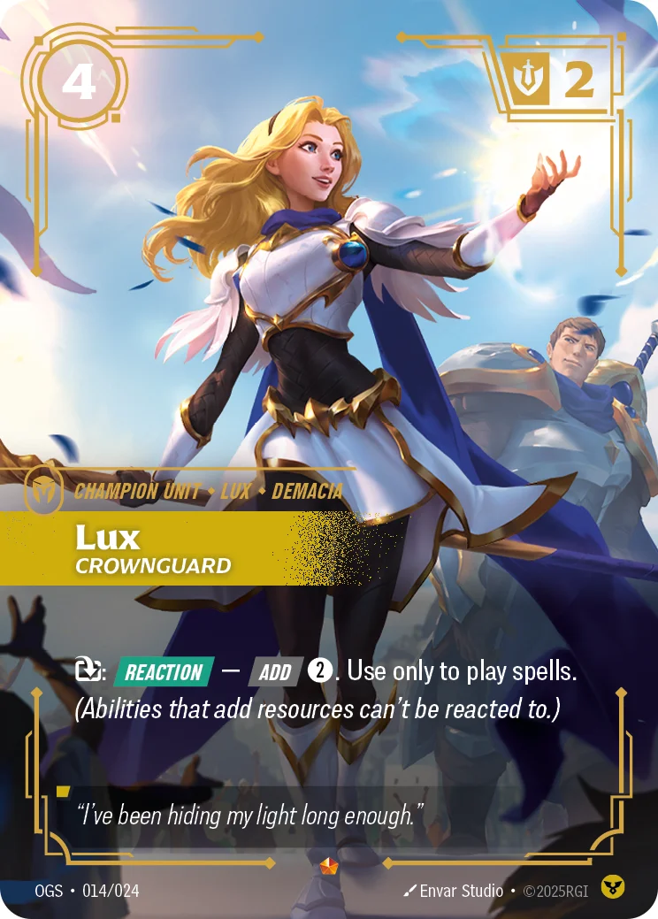 Lux, Crownguard — Riftbound Epic card OGS 014