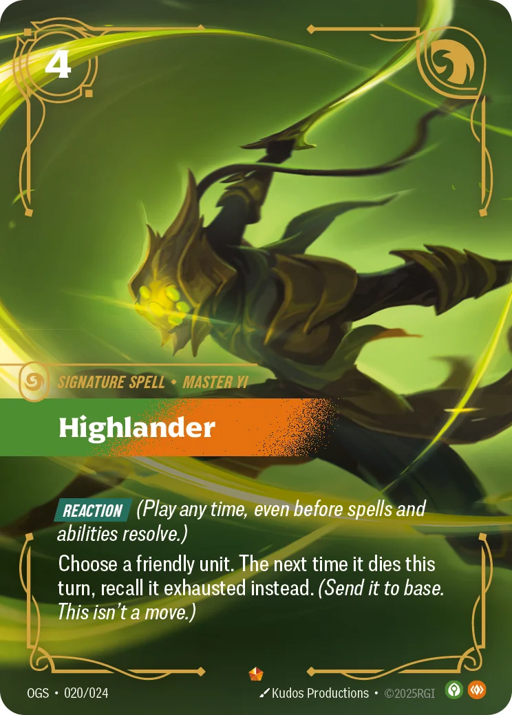 Highlander — Riftbound Epic card OGS 020