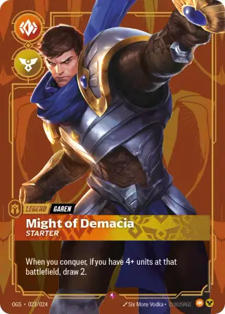 Garen, Might of Demacia - Starter — Riftbound promo card OGS 023
