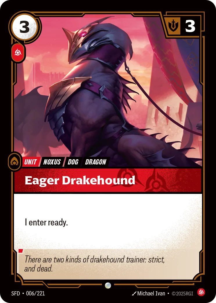 Eager Drakehound — Riftbound card SFD 006