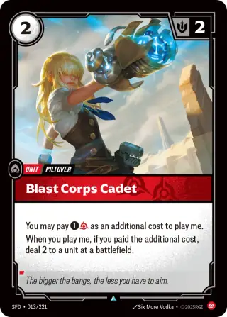 Blast Corps Cadet — Riftbound promo card SFD 013