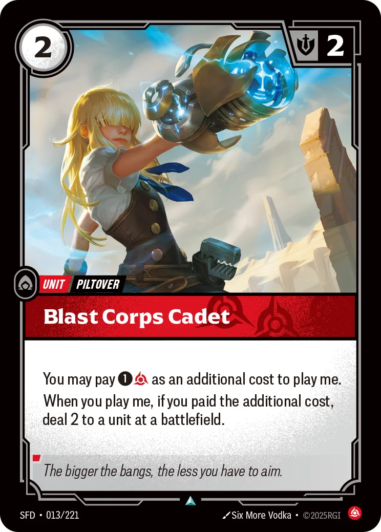 Blast Corps Cadet — Riftbound promo card SFD 013