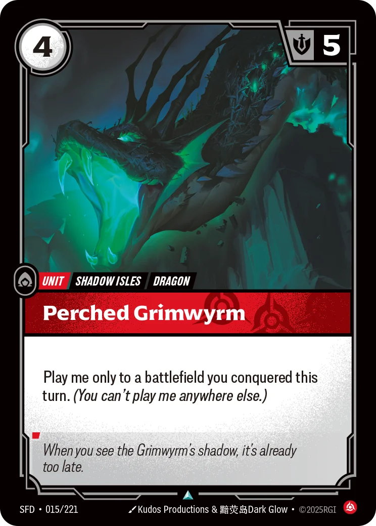Perched Grimwyrm — Riftbound card SFD 015