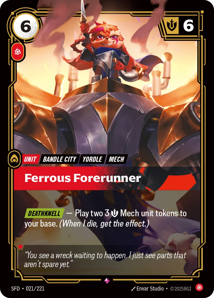 Ferrous Forerunner — Riftbound card SFD 021