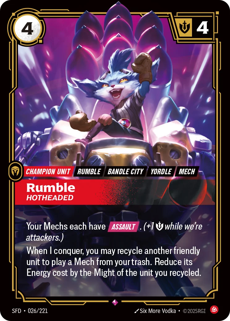 Rumble, Hotheaded — Riftbound card SFD 026