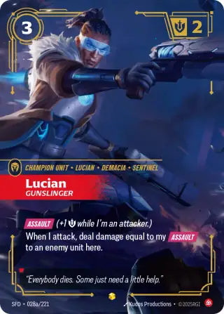 Lucian, Gunslinger — Riftbound Showcase card SFD 028a