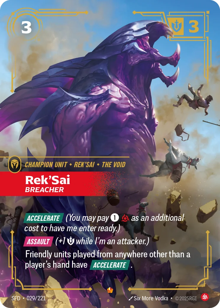 Rek'Sai, Breacher — Riftbound Epic card SFD 029
