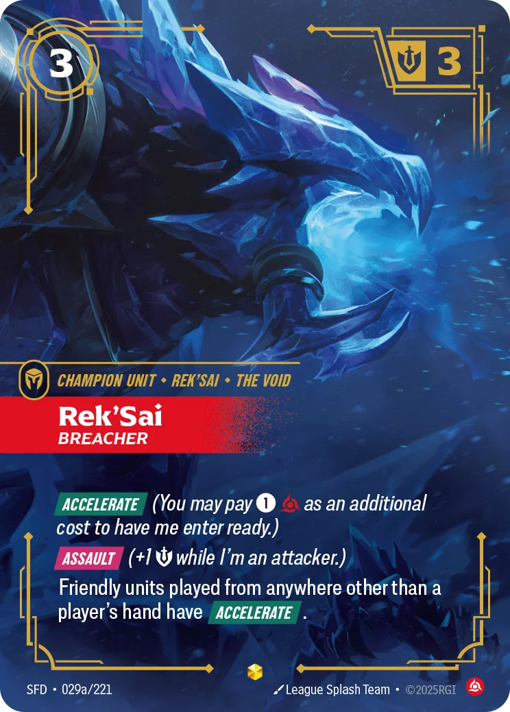 Rek'Sai, Breacher — Riftbound Showcase card SFD 029a