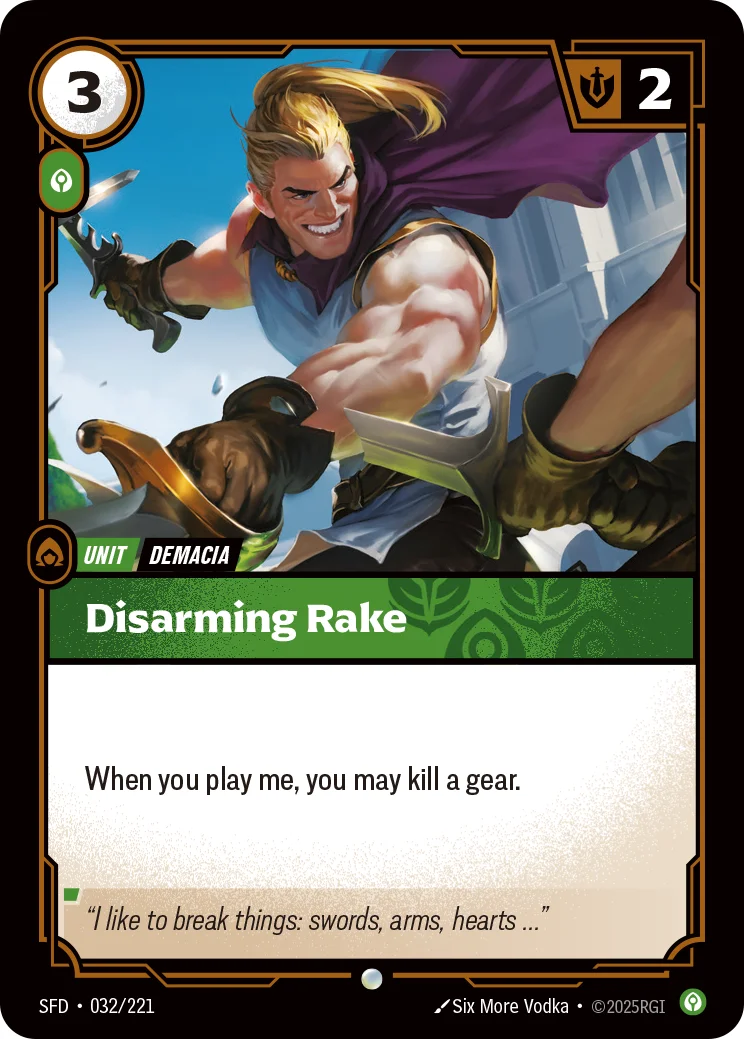 Disarming Rake — Riftbound card SFD 032