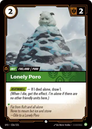 Lonely Poro — Riftbound card SFD 036