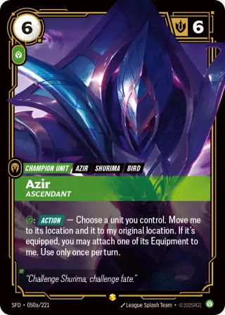 Azir, Ascendant — Riftbound Showcase card SFD 050a