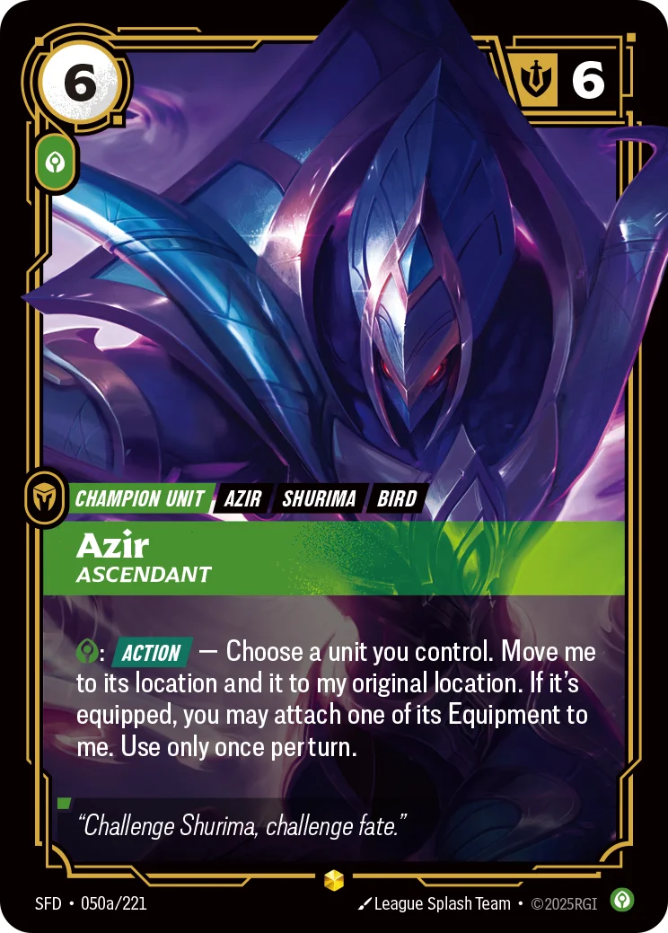 Azir, Ascendant — Riftbound Showcase card SFD 050a