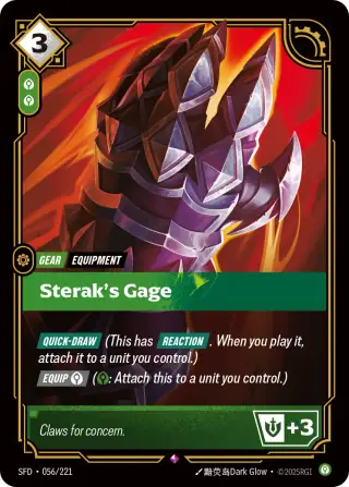 Sterak's Gage — Riftbound card SFD 056