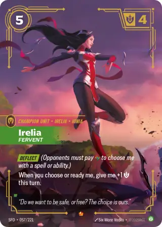 Irelia, Fervent — Riftbound Epic card SFD 057