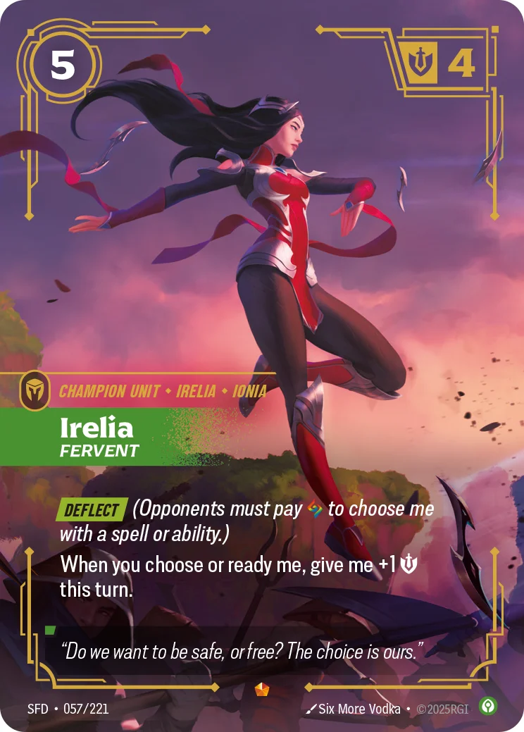 Irelia, Fervent — Riftbound Epic card SFD 057