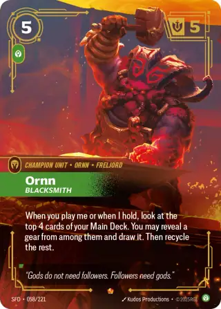 Ornn, Blacksmith — Riftbound Epic card SFD 058