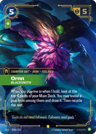 Ornn, Blacksmith — Riftbound Showcase card SFD 058a