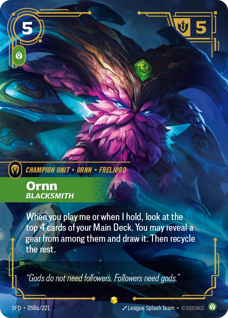 Ornn, Blacksmith — Riftbound Showcase card SFD 058a
