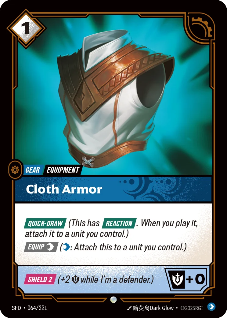Cloth Armor — Riftbound promo card SFD 064