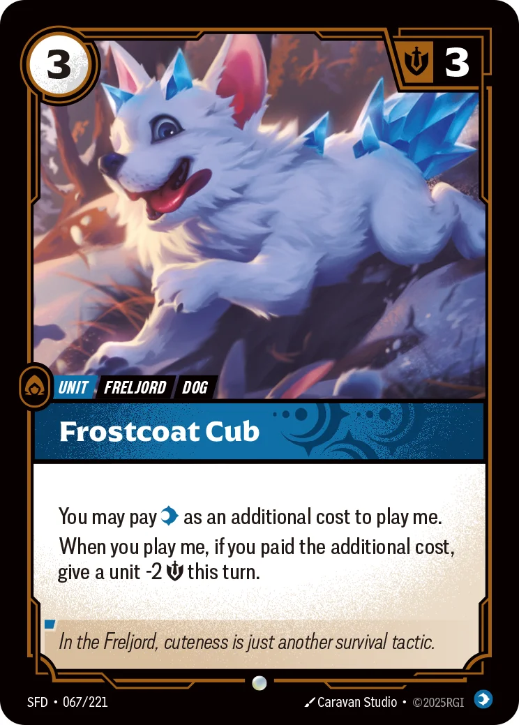 Frostcoat Cub — Riftbound promo card SFD 067
