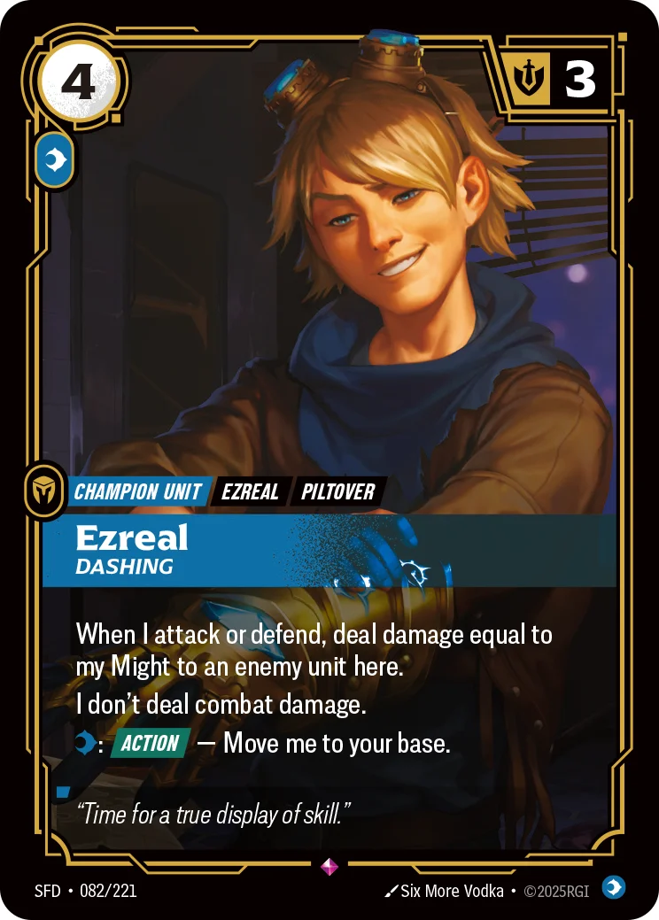 Ezreal, Dashing — Riftbound card SFD 082