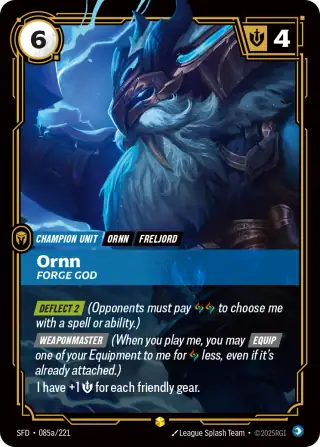 Ornn, Forge God — Riftbound Showcase card SFD 085a