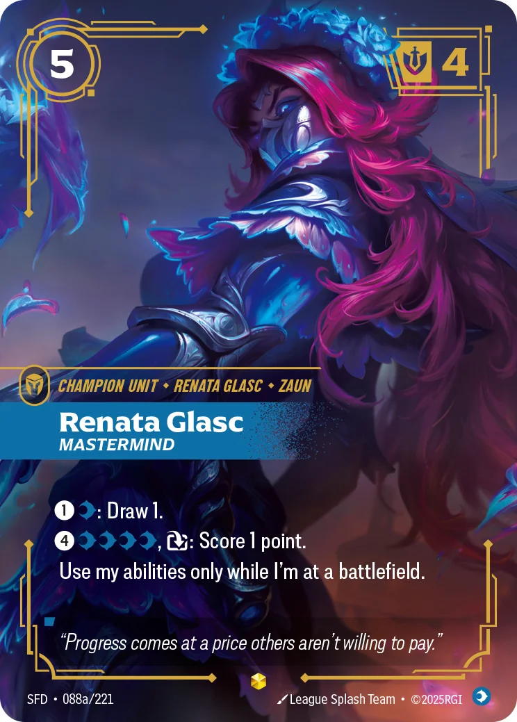 Renata Glasc, Mastermind — Riftbound Showcase card SFD 088a