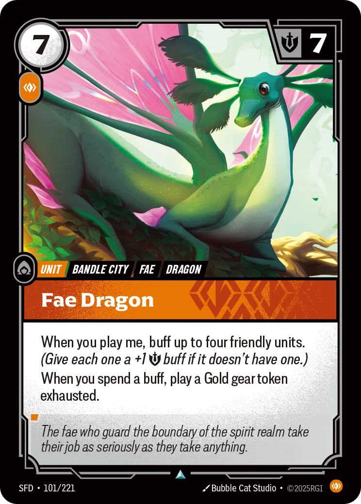 Fae Dragon — Riftbound promo card SFD 101