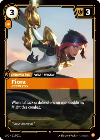 Fiora, Peerless — Riftbound card SFD 110