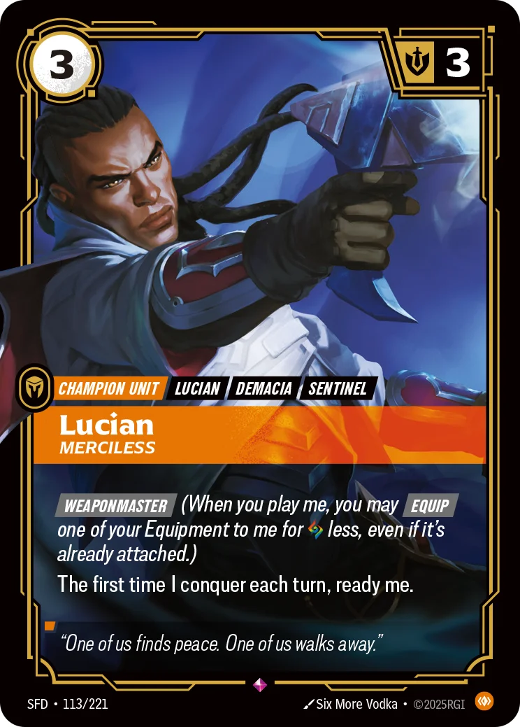Lucian, Merciless — Riftbound card SFD 113
