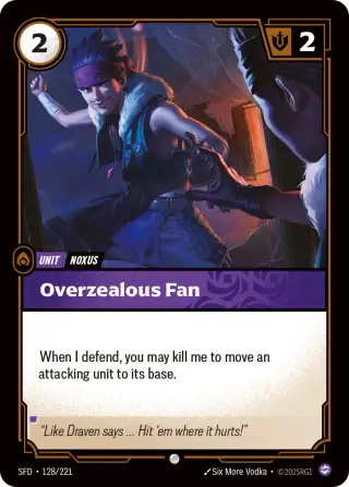 Overzealous Fan — Riftbound card SFD 128